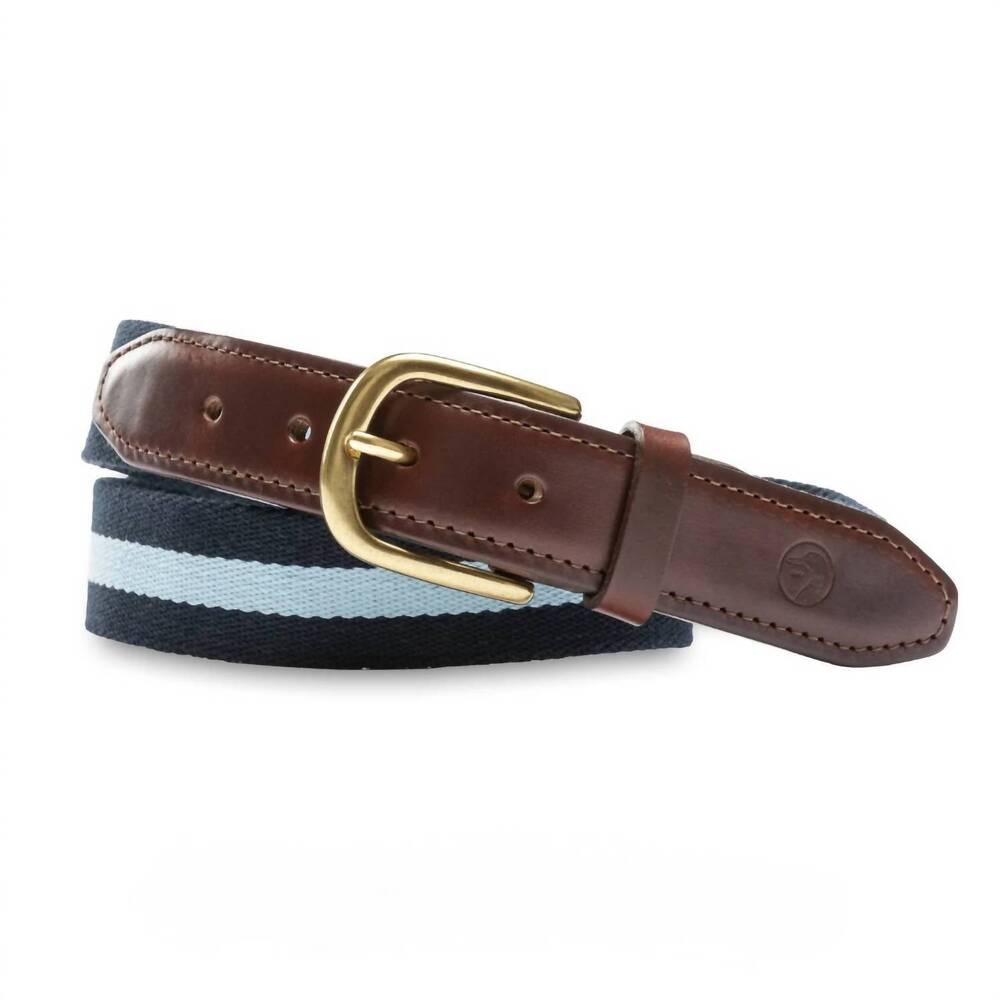 NEW DUCK HEAD men's striped web belt in brown